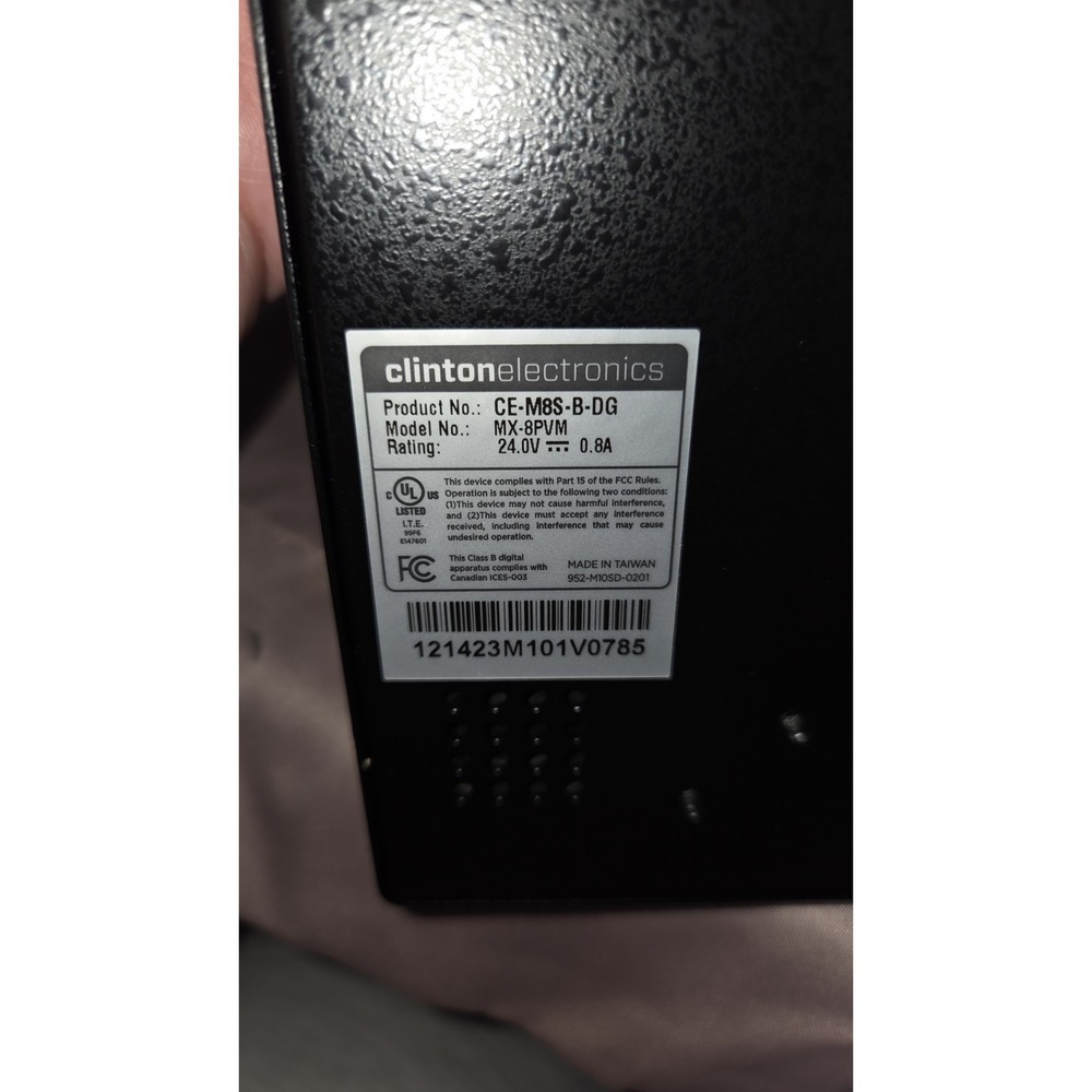Clinton Electronics CE-M8S-B-DG 8" Public View Monitor, Model MX-8PVM Black - Picture 3 of 4